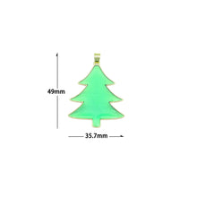 Load image into Gallery viewer, Green Enamel Gold Christmas cedar tree Charm Pendant,Sku#LK1207