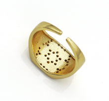 Load image into Gallery viewer, CZ David Star On Hexagon Signet Ring, Sku#X337C