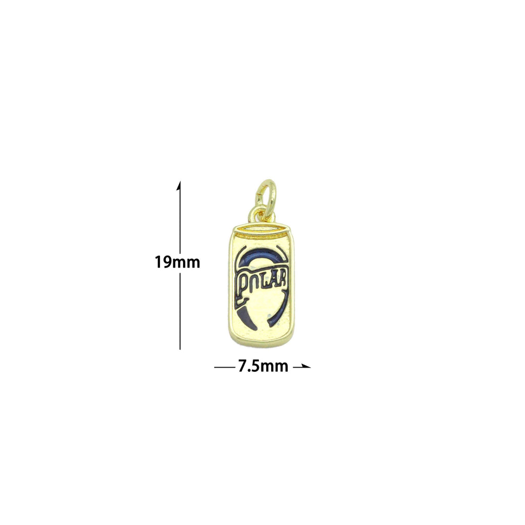 Gold Enamel Polar Can Charm Pendant,Sku#LD729