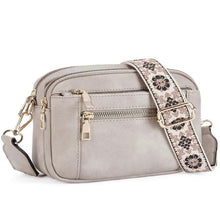 Load image into Gallery viewer, Women's Color Block PU Leather Crossbody Bag - Adjustable Strap Shoulder Bag with Zipper Closure