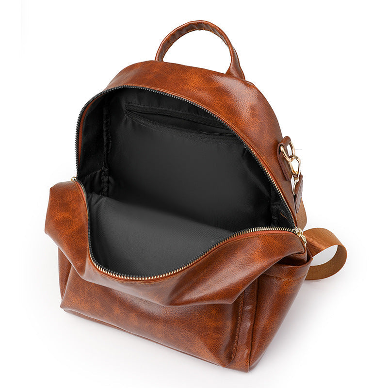 Women's Large Capacity Backpack - Waterproof PU Leather Commuter Backpack with Multiple Pockets