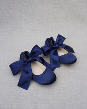 Load image into Gallery viewer, Satin Ballet Flats with Ankle Tie or Ballerina Lace Up