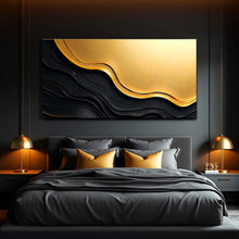 Load image into Gallery viewer, Black And Gold Minimalist Abstract V