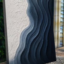 Load image into Gallery viewer, Abstract Minimalist Wave Impasto Wall Art