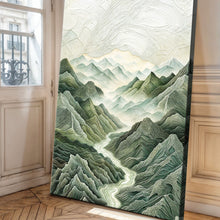 Load image into Gallery viewer, Abstract Mountain and River Landscape Wall Art