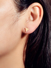 Load image into Gallery viewer, White Floral Stud Earrings Gold Triangle Earrings Set Elegant Jewelry Collection