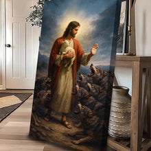 Load image into Gallery viewer, Jesus Protects The Lamb From Wolves Faith Wall Art V