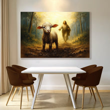 Load image into Gallery viewer, Jesus Running After A Lost Lamb Faith Wall Art