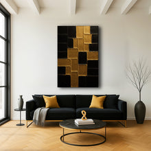 Load image into Gallery viewer, Contemporary Black and Gold Wall Art II