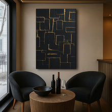 Load image into Gallery viewer, Contemporary Black and Gold Wall Art