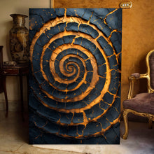 Load image into Gallery viewer, Black and Gold Spiral Wall Art