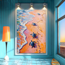 Load image into Gallery viewer, Turtles' Journey To The Sea Wall Art