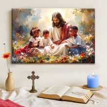 Load image into Gallery viewer, Jesus With Children Faith Wall Art V