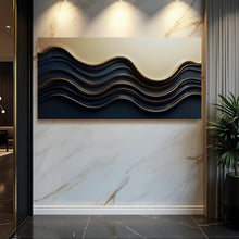 Load image into Gallery viewer, Black and Gold Minimalist Abstract Wall Art III