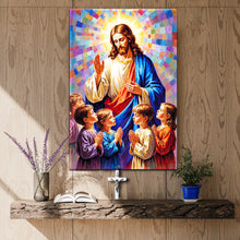 Load image into Gallery viewer, Jesus Praying With Kids Faith Wall Art