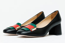 Load image into Gallery viewer, The Olney Black Leather Block Heel Pump Women Shoe