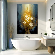 Load image into Gallery viewer, Golden Glow Elegant Flower Wall Art