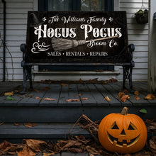 Load image into Gallery viewer, Personalized Hocus Pocus Broom Co. Wall Sign