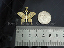 Load image into Gallery viewer, Gold Filled CZ Micro Pave Butterfly Shape Pendant, 18K Gold Filled Butterfly Charm, Necklace Bracelet Charm Pendant,28x23mm,Sku#LD92