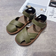 Load image into Gallery viewer, Women's Breathable Roman Sandals – Closed Heel, Velcro Strap, Round Toe