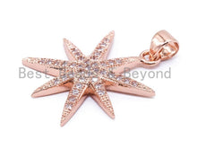 Load image into Gallery viewer, CZ Micro Pave Star Pendant/Charm,Cubic Zirconia Paved Charm, Necklace Bracelet Charm Pendant, 28x20mm, sku#F154