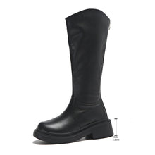 Load image into Gallery viewer, Women's Over-the-Knee Boots | Chunky Heel Round Toe Back Zipper | Black &amp; Brown