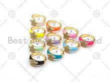 Load image into Gallery viewer, CZ Micro Pave Star Colorful Enamel Adjustable Ring,X249