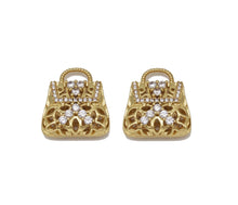 Load image into Gallery viewer, Gold CZ Pave Fashion Lady Bag Charm, Sku#LK701