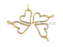 Load image into Gallery viewer, Colorful CZ Micro Pave Open Heart Shape Pendant, Cz Pave Bracelet Necklace Pendant in Gold Finish,35x38mm, sku#F905