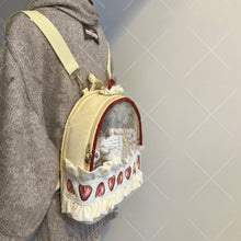 Load image into Gallery viewer, Strawberry Cream Cake Plush Backpack – Cute Kawaii Suede Bag for Women