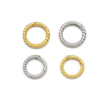 Load image into Gallery viewer, Round Gold Silver Texture Circle Snap Clasp , Sku#H342