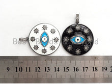 Load image into Gallery viewer, NEW Enamel Evil eye with Star Pendant,CZ Micro Pave Oil Drop Evil Eye Pendant,Blue/White/Black/Red/Yellow Enamel Jewelry,34x37mm,sku#F609