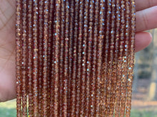 Load image into Gallery viewer, Quality Brown Cubic Zirconia Faceted Rondelle Beads, 2x3mm Faceted Smalle Beads, 13'' Full Strand, SKU#U1230