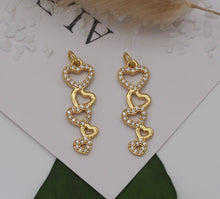 Load image into Gallery viewer, CZ String Hearts Charm, Sku#LK634