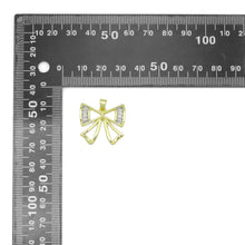 Load image into Gallery viewer, Baguette CZ Gold Bow  Shape Charm Pendant, Sku#LX747