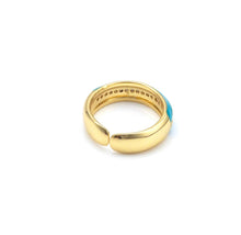 Load image into Gallery viewer, Enamel CZ Middle Line Medium Band Ring, X251
