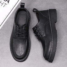 Load image into Gallery viewer, Men's British-Style Casual Sneakers - Thick Sole Round Toe Lace-Up Shoes