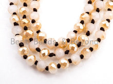 Load image into Gallery viewer, 60 EXTRA Long Hand Knotted  Neutral Color Crystal Necklace, Double Wrap Necklace, Gold Beige Color 2x4mm Rondelle Crystal Beads, SKU#D20