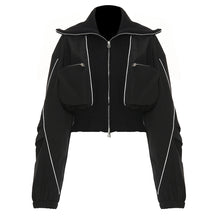 Load image into Gallery viewer, Womens Casual Jacket With Zippered Pockets And A Lapel Design