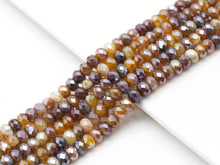 Load image into Gallery viewer, Mystic Natural Brown Banded Agate Rondelle Faceted Beads, Sku#UA254
