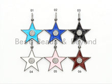 Load image into Gallery viewer, NEW Enamel Colorful Star Pendant,CZ Micro Pave Oil Drop Star pendant,Enamel pendant,Enamel Jewelry,28x31mm,sku#F574