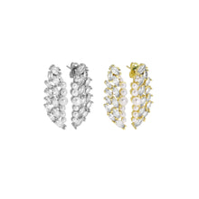 Load image into Gallery viewer, Gold Silver Pearl Angel Wings Earrings, Sku#A142