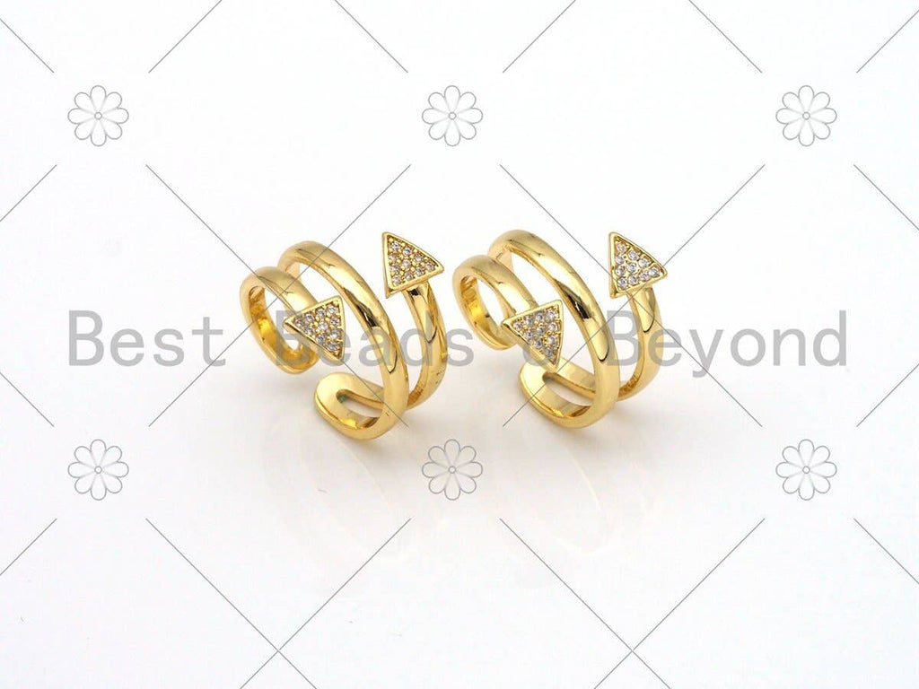 CZ Arrows Shape Adjustable Ring,Sku#X210