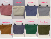 Load image into Gallery viewer, Women's Corduroy Handbag - Minimalist Casual Shoulder Bag with Embroidery