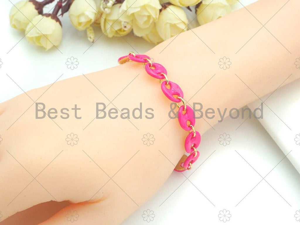 Colorful Enamel Hand Made Mariner Chain Bracelet