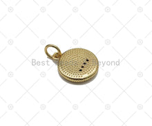 Load image into Gallery viewer, CZ Micro Pave Crown On Colorful Enamel Round Coin Shape Pendant, 18K Gold Filled Crownl Charm, Necklace Bracelet Charm Pendant, Sku#JD20