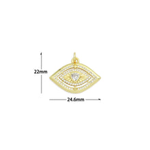 Load image into Gallery viewer, Gold Silver CZ Evil Eye Charm Pendant,Sku#LX850