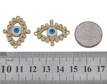 Load image into Gallery viewer, Gold CZ Enamel Evil Eye Connector, Sku#LD329