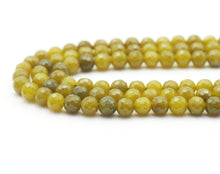 Load image into Gallery viewer, Genuine Olive Jade Round Faceted Beads, Sku#U1433