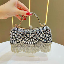 Load image into Gallery viewer, Diamond Tassel Evening Clutch Bag - Crystal Embellished Handbag for Women | Formal Party Purse
